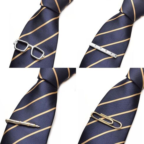 RunootPR Silver Gold Black Tie Clip Set for Men Unique 4Pcs Tie Clips Personalized Party Wedding Birthday Jewelry Gift in Saudi Arabia