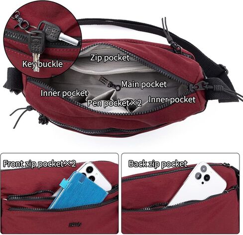 ETidy Nylon Crossbody Bag For Women Waterproof Lightweight Casual Shoulder Bookbag Purse Hobo Bag in Kuwait