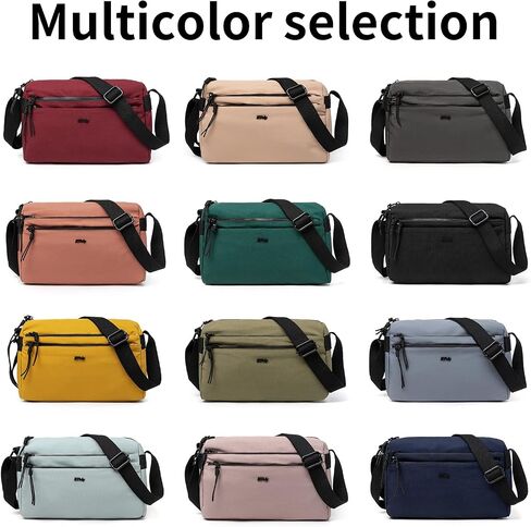 ETidy Nylon Crossbody Bag For Women Waterproof Lightweight Casual Shoulder Bookbag Purse Hobo Bag in Kuwait
