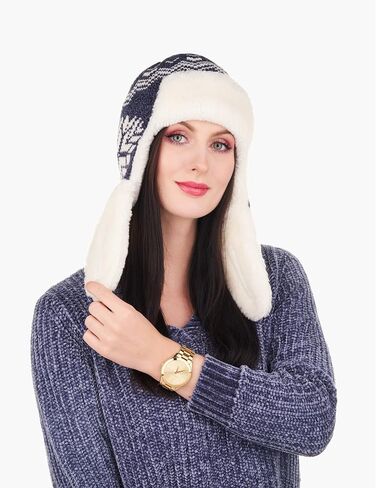 قبعة Team Snowflake Winter Trapper للنساء - قبعة Ushanka ممتعة مع أغطية للأذن in Kuwait