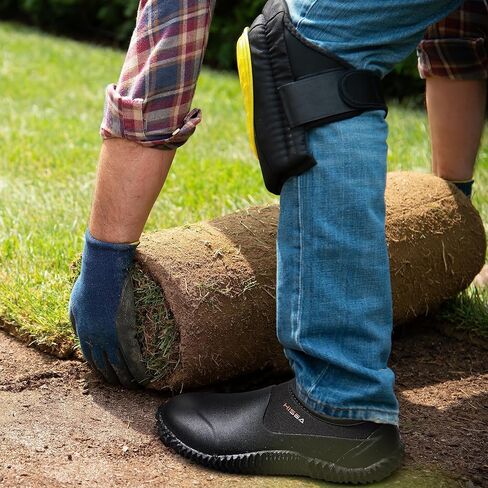 HISEA Unisex Garden Shoes Waterproof Slip-On Rain Boots for Men and Women | Neoprene Rubber Rain Shoes Outdoor Ankle Booties for Garden, Farm, Camping, Dog Walking, Car Wash, Lawn Care and Yard Work in Kuwait