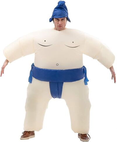 IRETG Inflatable Sumo Wrestling Suits for Adults Kids(4.9ft-5.9ft) Funny Blow-Up Sumo Wrestler Costume for Halloween in Kuwait