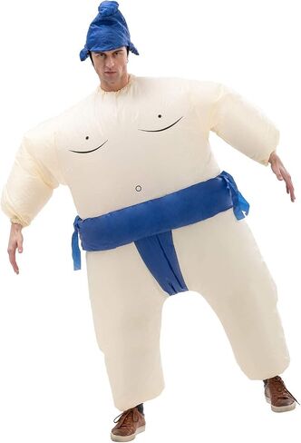 IRETG Inflatable Sumo Wrestling Suits for Adults Kids(4.9ft-5.9ft) Funny Blow-Up Sumo Wrestler Costume for Halloween in Kuwait