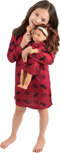 Leveret Matching Doll & Girls Nightgown Kids & Toddler Pajamas Unicorn Sleepwear (4-14 Years) Fits American Girl Doll in Kuwait