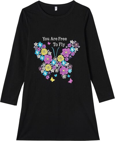 Vopmocld Long Nightgown Cute Strawberry Pattern Nightdress for Big Girls Size 8-17 Years in Kuwait