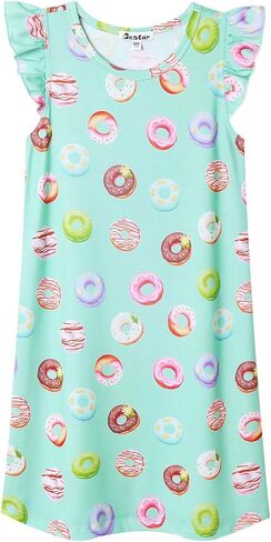 Jxstar Nighggowns for Girls Pajamas Princess Sleepwear Flutter Sleeve Dresses in Kuwait