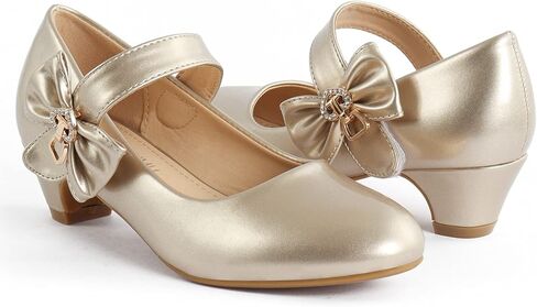 ADAMUMU Girls Low Heel Shoes PU Dress Shoes for Wedding(Little Big Kids) in Saudi Arabia
