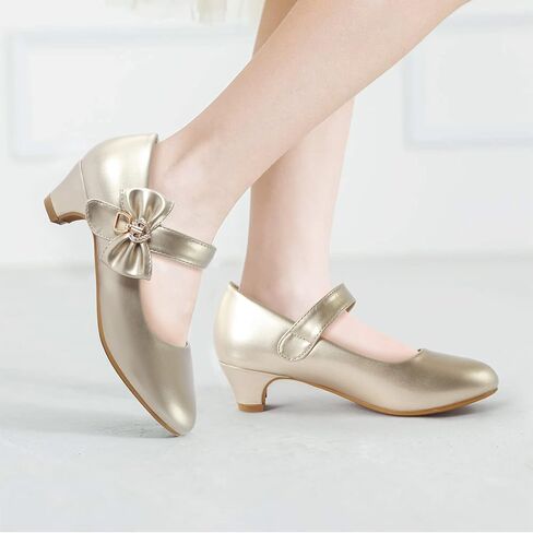 ADAMUMU Girls Low Heel Shoes PU Dress Shoes for Wedding(Little Big Kids) in Saudi Arabia