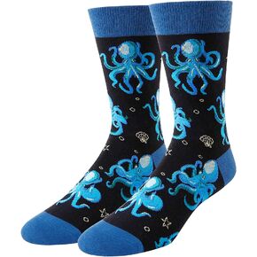 HAPPYPOP Funny Animal Socks, Crazy Flamingo Socks Octopus Llama Socks, Dog Pug Squid Gifts for Men Boys