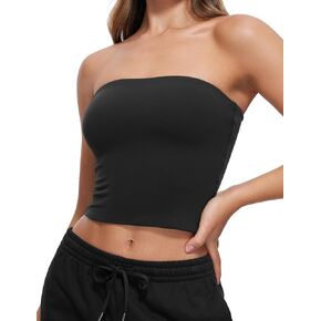 CRZ YOGA Butterluxe Tube Tops for Women Double Lined Basic Bandeau Cropped Tops Strapless Casual Going Out Crop Top in Kuwait