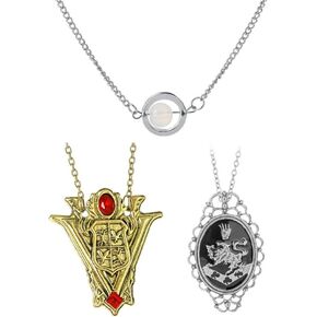3 قطع مجموعة واحدة مصاص دماء الشفق روزالي قلادة نسخة متماثلة مجوهرات الفضة مطلية قلادة قلادة حجر القمر بيلا، 3 قطع in Kuwait