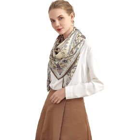Grace Scarves وشاح حريري 100%، كبير جدًا