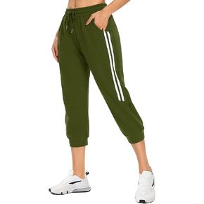 KaiDi المرأة كابري Sweatpants عارضة كابري السراويل مع جيوب كابري الركض كابري اليوغا السراويل الرباط تجريب Sweatpants