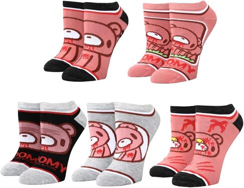 جوارب Gloomy Bear Ankle Socks 5 أزواج, رمادي, One Size in Saudi Arabia