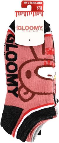 جوارب Gloomy Bear Ankle Socks 5 أزواج, رمادي, One Size in Saudi Arabia