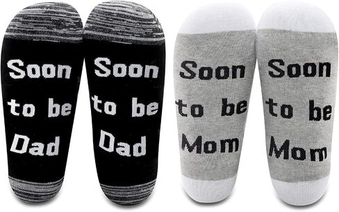 LEVLO New Mom New Dad Gifts Mom Dad 2022 Socks Gifts for New Parents To Be Socks Expectant Parents Mom and Dad Gift in Kuwait