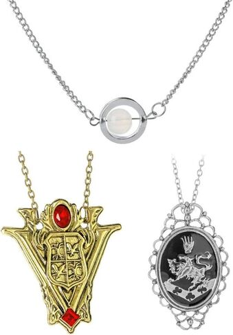 3 قطع مجموعة واحدة مصاص دماء الشفق روزالي قلادة نسخة متماثلة مجوهرات الفضة مطلية قلادة قلادة حجر القمر بيلا، 3 قطع in Kuwait