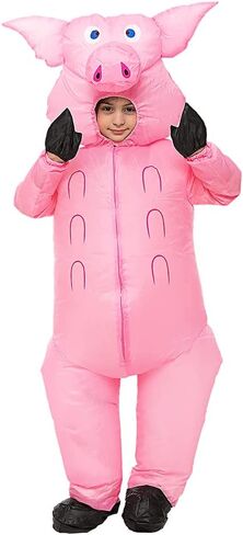 زي RHYTHMARTS للأطفال، زي الخنزير القابل للنفخ للأولاد والبنات، زي الهالوين لكامل الجسم للأطفال، مقاس صغير in Kuwait