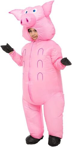 زي RHYTHMARTS للأطفال، زي الخنزير القابل للنفخ للأولاد والبنات، زي الهالوين لكامل الجسم للأطفال، مقاس صغير in Kuwait