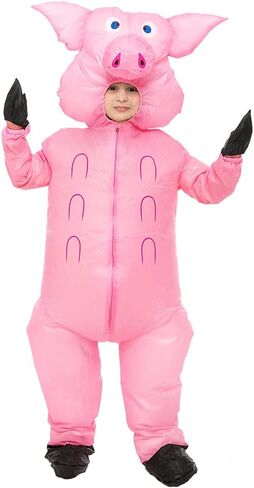 زي RHYTHMARTS للأطفال، زي الخنزير القابل للنفخ للأولاد والبنات، زي الهالوين لكامل الجسم للأطفال، مقاس صغير in Kuwait