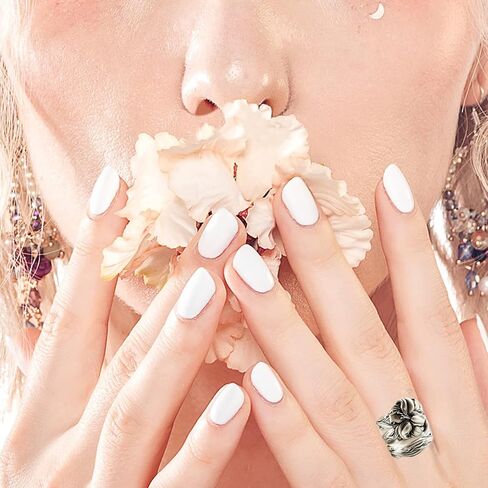 Zaoune 100% Apollo Vintage Spoon Rings for Women Lily Flower Open Adjustable Boho Floral Statement Jewelry, in Kuwait