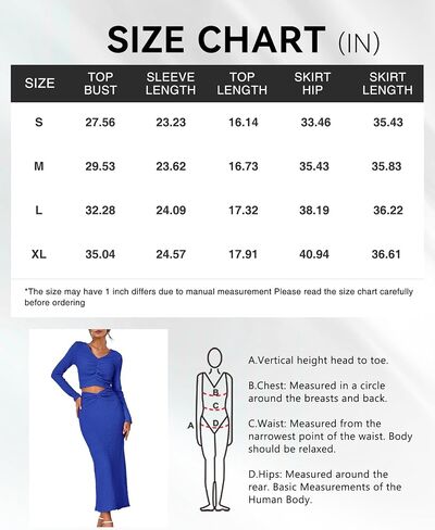 BTFBM Women's 2 Piece Fall Outfits V Neck Crop Tops Causal Long Sleeve Ruched Dress Split Bodycon Midi Skirt Dress Set in Saudi Arabia