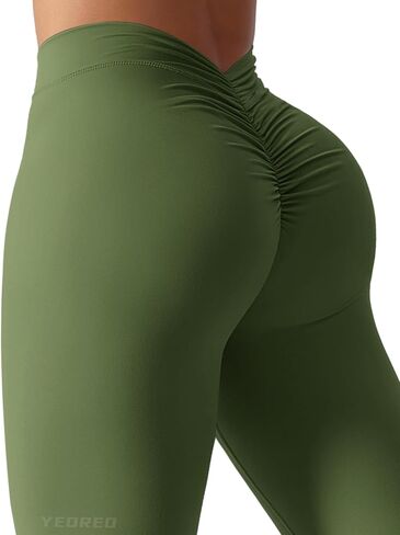 YEOREO Gym Leggings for Women V Back Workout Leggings Scrunch Butt Lifting Leggings for Women High Waist Yoga Pants Daze in Kuwait