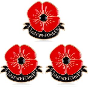 ايه جي ار 8 تي 3 قطع من بروش المينا بتصميم زهرة الخشخاش الحمراء هدية ذكرى يوم الذكرى in Kuwait