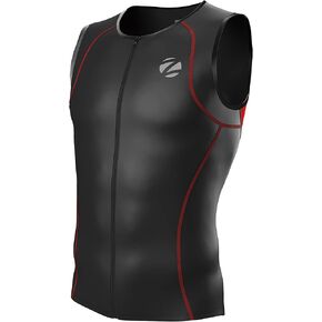قميص Zimco Men Performance Triathlon Tank Tri Top Triathlon Singlet Tri Shirt بسحاب كامل للسباحة والدراجة