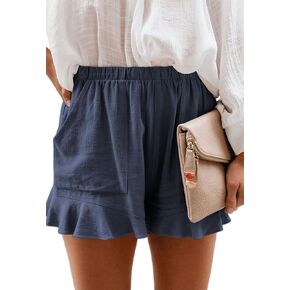 HUUSA Women's Casual Loose Summer Beach Shorts Comfy High Waist Loungwear Athletic Shorts with Pockets