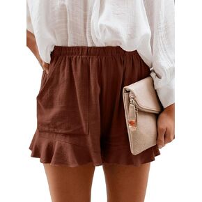 HUUSA Women's Casual Loose Summer Beach Shorts Comfy High Waist Loungwear Athletic Shorts with Pockets