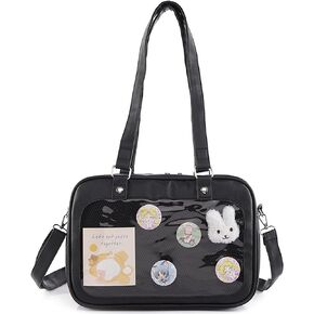 TTCAYU Ita Bag kawaii Pin Display Bag with Pin Mesh Insert Anime Crossbody Handbag Japanese Shoulder JK Uniform Purse