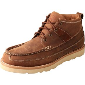 Twisted X Mens 4" Wedge Sole Boot, Oiled Saddle, 12 M