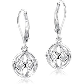 ZELORES 925 Sterling Silver Ball Heart Dangle Earrings for Women Lightweight Vintage Drop Dangle Earrings Leverback Earrings Jewelry Gifts For Her