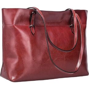 S-ZONE Women Vintage Genuine Leather Tote Shoulder Bag Handbag Upgraded Version Medium
