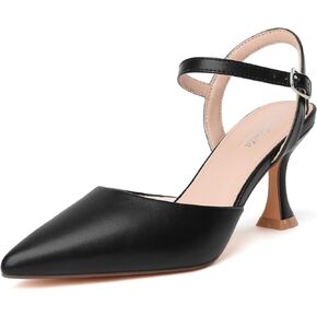 Womens Heels Pointed Toe Dress Shoes Heeled Pumps | closed toe, formal, party, adjustable ankle strap, kitten heels, sturdy in Kuwait