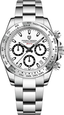 HaiQin Pagani Design كلاسيكي للرجال متعدد الوظائف كرونوغراف كامل الفولاذ المقاوم للصدأ الياباني VK63 جهاز اختبار حركة الكوارتز 100 متر مقاوم للماء ساعة عمل فاخرة in Kuwait