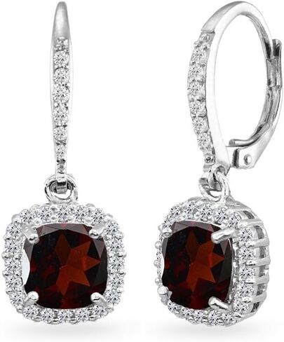 أقراط للنساء، أقراط حجر الميلاد، أقراط أحجار كريمة أصلية أو صناعية، أقراط هالة ليفرباك مقطوعة على شكل وسادة، أقراط متدلية، أقراط أنيقة، أقراط متدلية، أقراط فضية للنساء in Kuwait