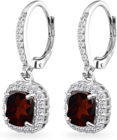 أقراط للنساء، أقراط حجر الميلاد، أقراط أحجار كريمة أصلية أو صناعية، أقراط هالة ليفرباك مقطوعة على شكل وسادة، أقراط متدلية، أقراط أنيقة، أقراط متدلية، أقراط فضية للنساء in Kuwait