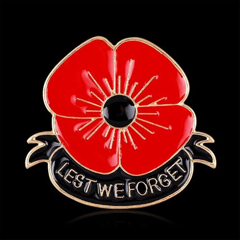 ايه جي ار 8 تي 3 قطع من بروش المينا بتصميم زهرة الخشخاش الحمراء هدية ذكرى يوم الذكرى in Kuwait