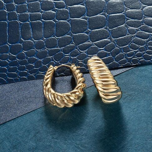 أقراط روس سيمونز أنديامو الإيطالية من الذهب الأصفر عيار 14 قيراط مرصعة بالراتنج للنساء in Kuwait