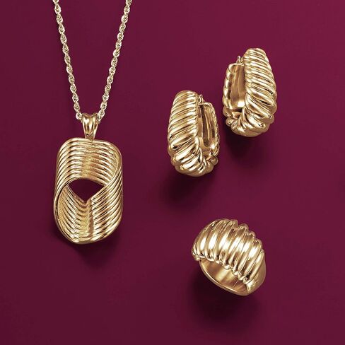 أقراط روس سيمونز أنديامو الإيطالية من الذهب الأصفر عيار 14 قيراط مرصعة بالراتنج للنساء in Kuwait