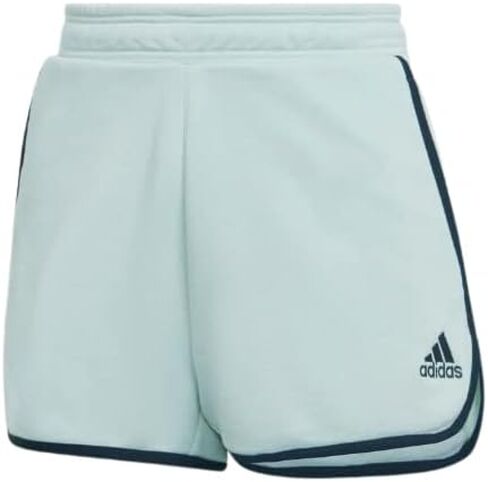 شورت نسائي من adidas Lifestyle French Terry عالي الارتفاع كتان أخضر in Kuwait
