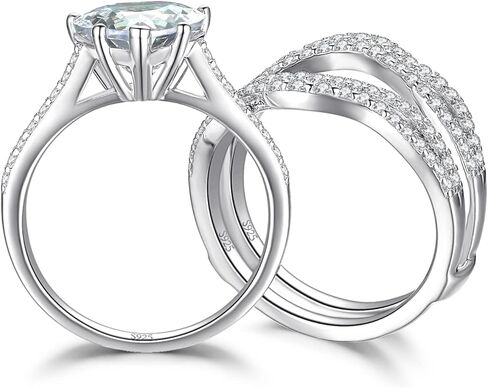 JewelryPalace الحب القلب 3ct مكعب زركونيا سوليتير خواتم الخطبة للنساء، 925 خاتم وعد الفضة الاسترليني لها، مقلد الماس الملتوية الذكرى السنوية خاتم الزواج محسن مجموعات الزفاف in Kuwait