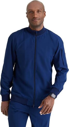 BARCO One Amplify Scrub Warm-Up Jacket for Men - Front Closure Medical Warm-Up, 4-Way Stretch Men's Warm-Up Jacket in Kuwait