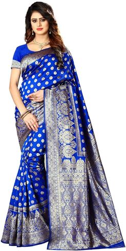 Women's Banarasi Silk Saree Indian Wedding Ethnic Sari & Unstitch Blouse Piece PARI 22 in Kuwait