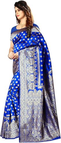 Women's Banarasi Silk Saree Indian Wedding Ethnic Sari & Unstitch Blouse Piece PARI 22 in Kuwait
