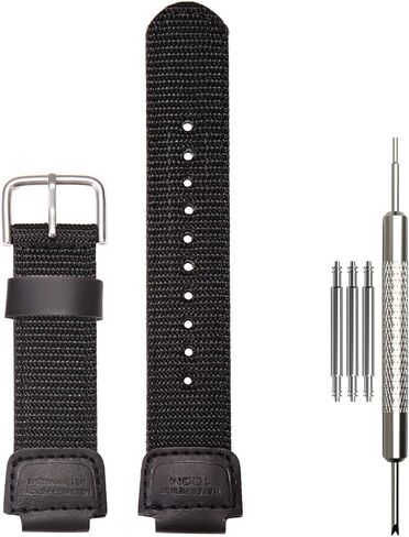 حزام جلد نايلون 16 مم متوافق مع Casio GA-100 GA110 GA2100 DW5600E GA-700 DW6900 AWG-M100 DW003B MCW100 سوار ساعة بديل in Kuwait