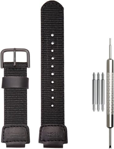 حزام جلد نايلون 16 مم متوافق مع Casio GA-100 GA110 GA2100 DW5600E GA-700 DW6900 AWG-M100 DW003B MCW100 سوار ساعة بديل in Kuwait