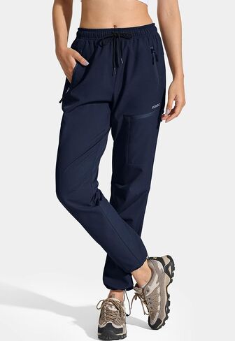 MOCOLY Women's Ski Snow Pants Warm Fleece Lined Hiking Pants Waterproof Windproof Softshell Insulated Warm Winter Cargo Pants in Kuwait
